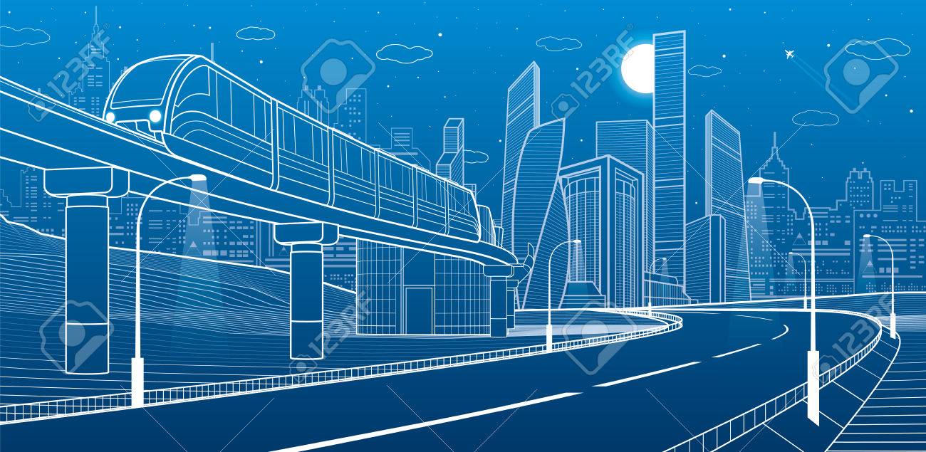 image source:
https://www.123rf.com/photo_84220439_stock-vector-city-infrastructure-and-transport-illustration-monorail-railway-train-move-over-flyover-modern-night.html